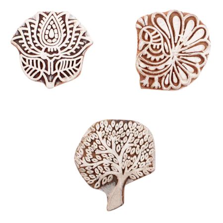 Set of 3 Piece New Mix Wooden Printing Block